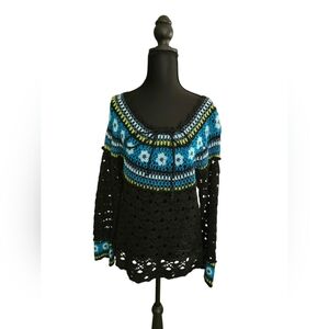 CROCHETED VINTAGE BOHO TOP BY HENNES MED